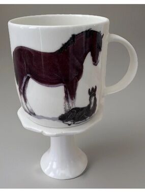 Roy Kirkham Horses Coffee Mug Lancaster Shape England Fine Bone China Equestrian